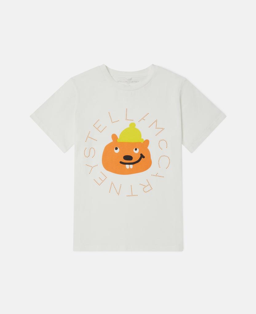 Stella McCartney Stella McCartney - Squirrel Graphic T-Shirt, Ivory, Size: 8