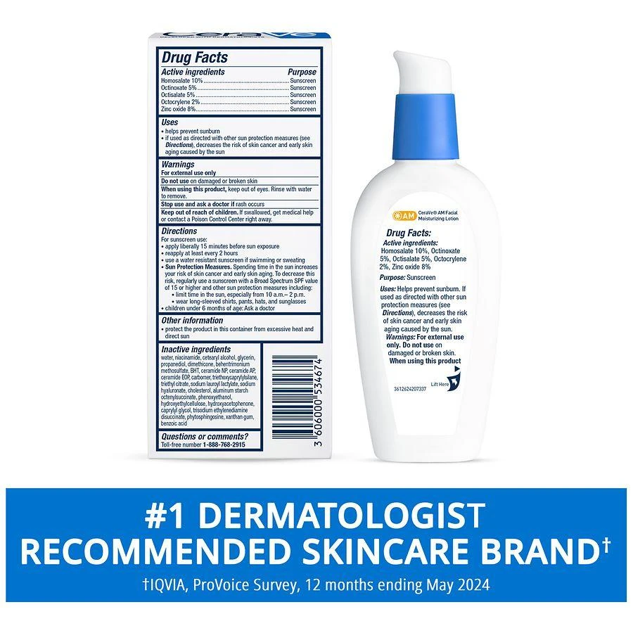 CeraVe AM Face Moisturizer SPF 30 Oil-Free Cream with Sunscreen 5