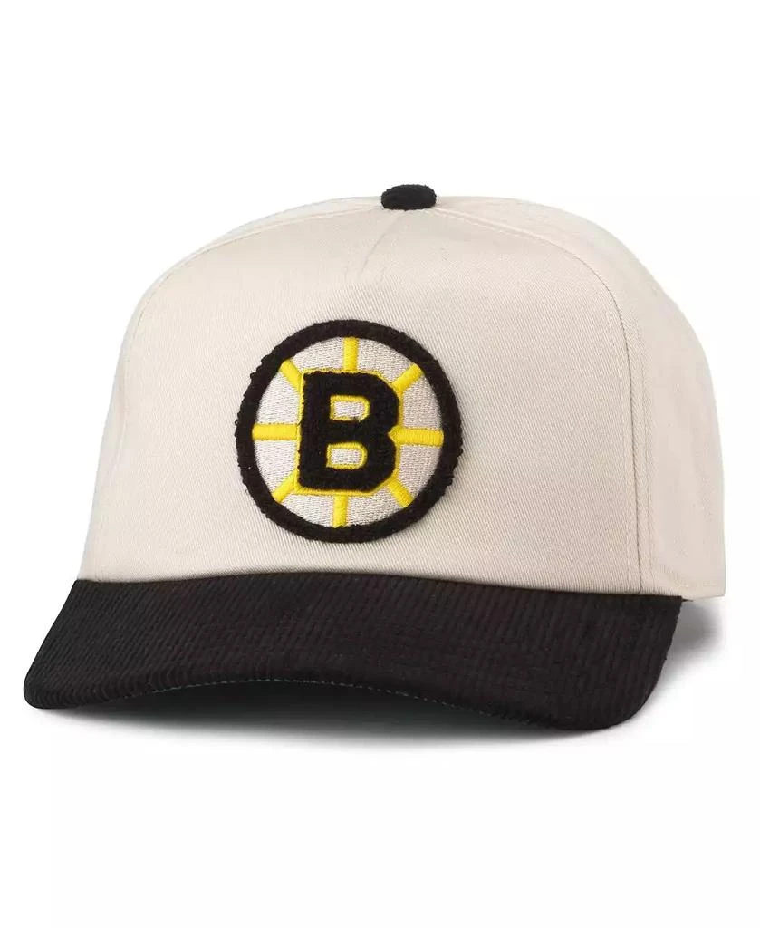 American Needle Men's Cream, Black Boston Bruins Burnett Adjustable Hat 1