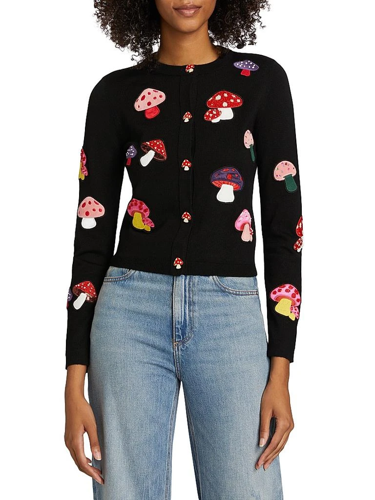 Alice + Olivia Ruthy Mushroom Wool-Blend Cardigan 3