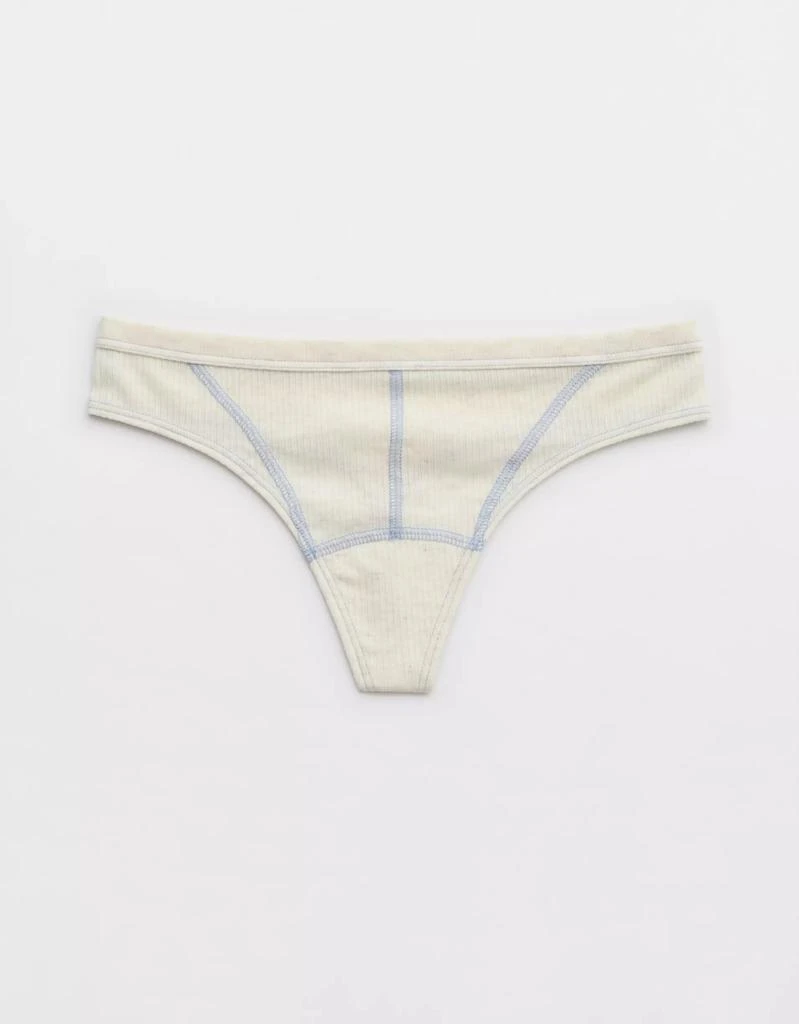 Aerie Superchill Cotton Ribbed Thong Underwear 1