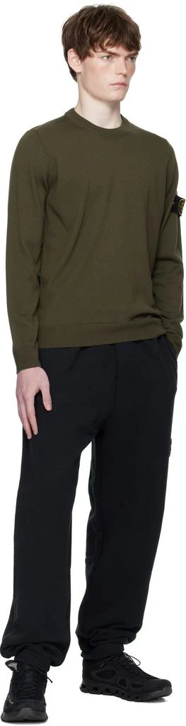 Stone Island Black 6200004 Brushed Organic Cotton Fleece Sweatpants 5