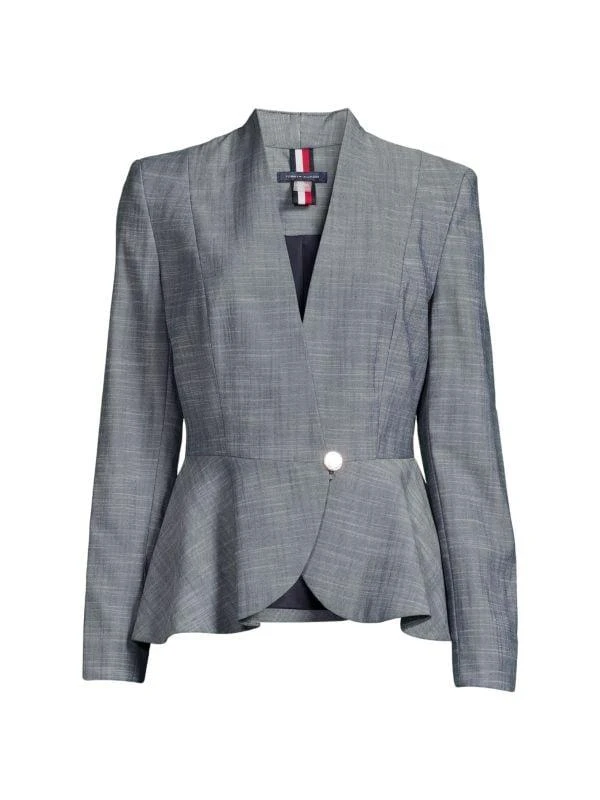 Tommy Hilfiger Heathered Peplum Blazer 3