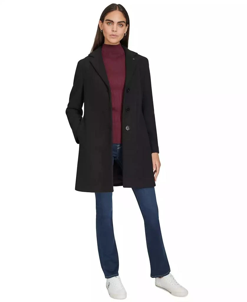 Calvin Klein Women's Single-Breasted Notched-Collar Coat 5