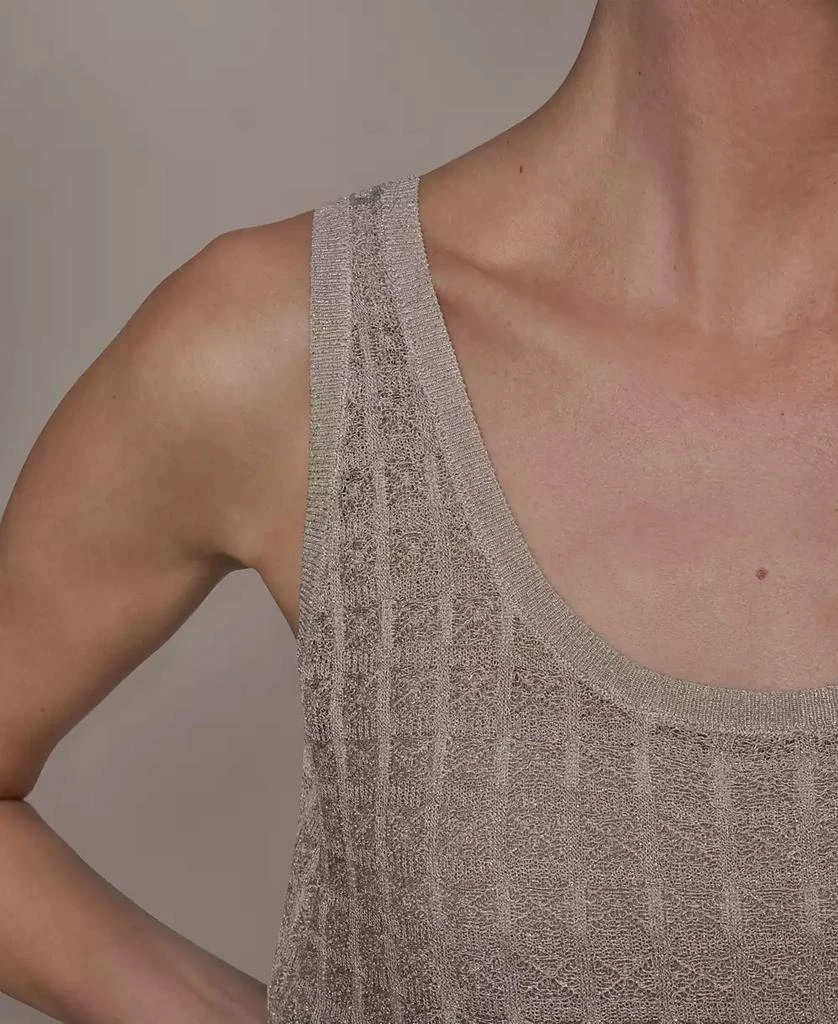Donna Karan Women
s Grid Pattern Sleeveless Sweater 4