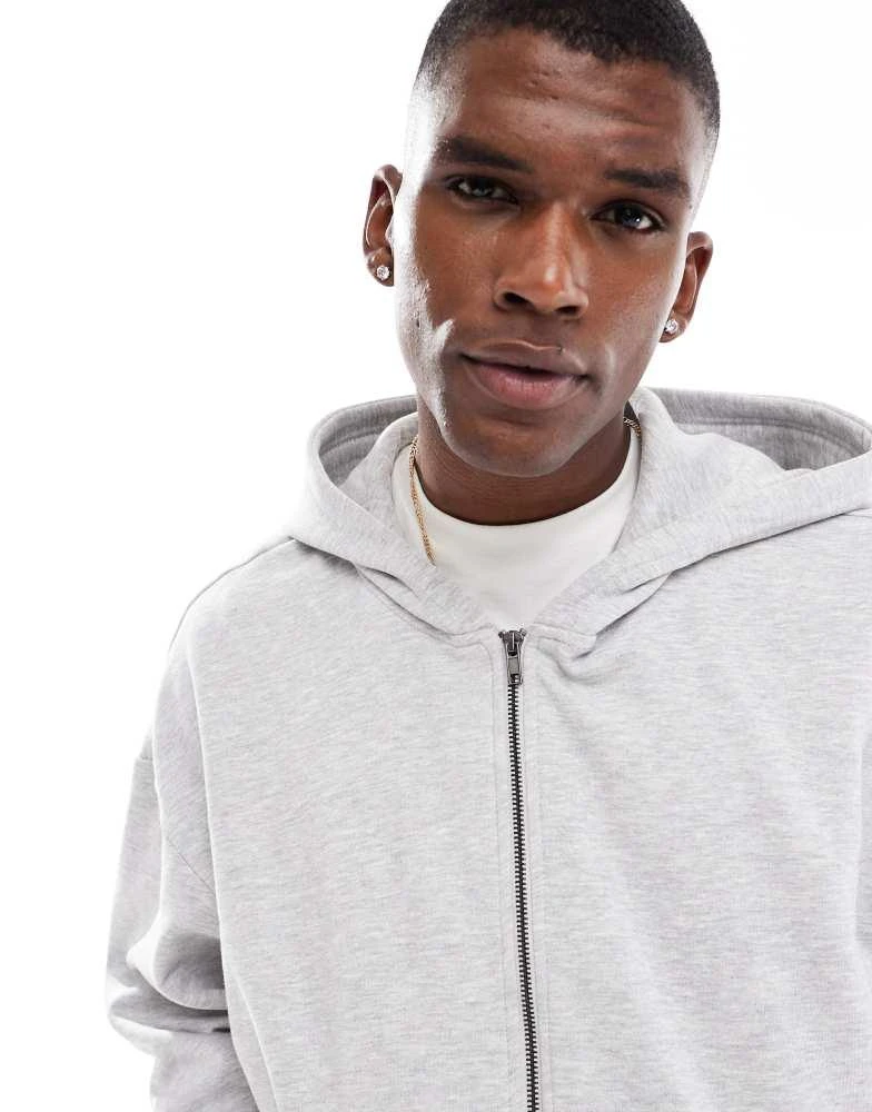 Only Sons ONLY SONS oversized zip thru hoodie in light grey