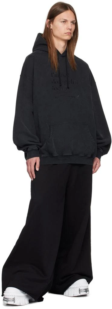 Vetements Black 'I'm Not Doing Shit Today' Hoodie 4