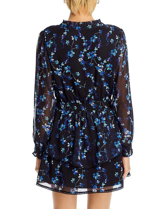 AQUA V Neck Long Sleeved Floral Print Dress - Exclusive 4