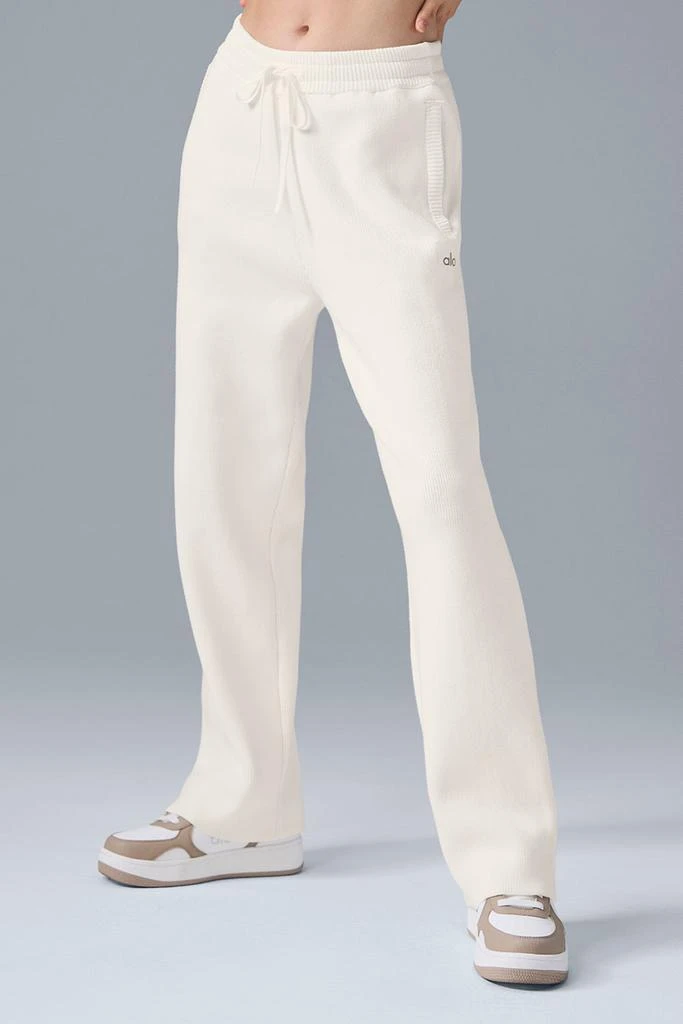 Alo Scholar Straight Leg Sweatpant - Ivory 4