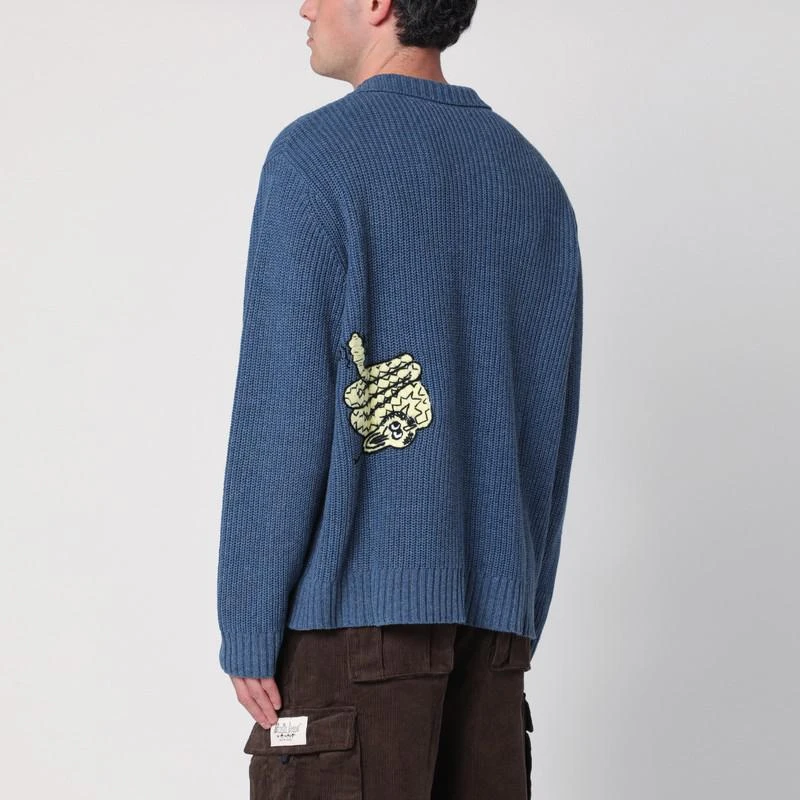Brain Dead Snake Charmer blue zipped cardigan 3