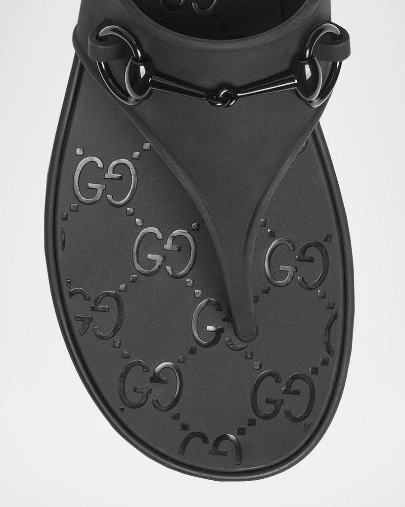 Gucci Rubber Horsebit Thong Slide Sandals 5
