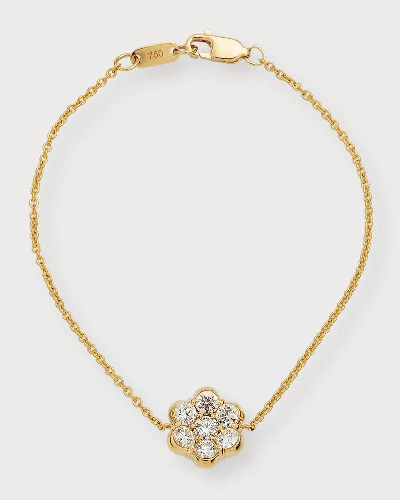Bayco 18k Yellow Gold Flower Diamond Bracelet 1