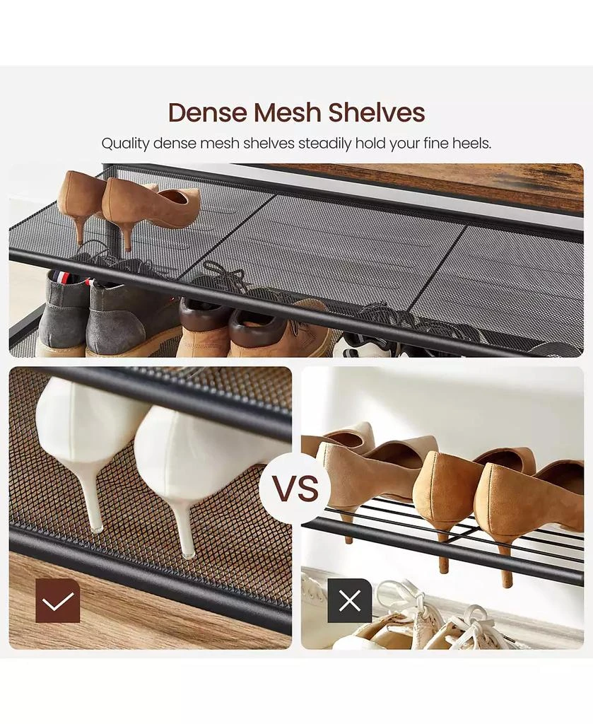 SONGMICS HOME Entryway Industrial Style Coat Rack with Shoe Storage 8