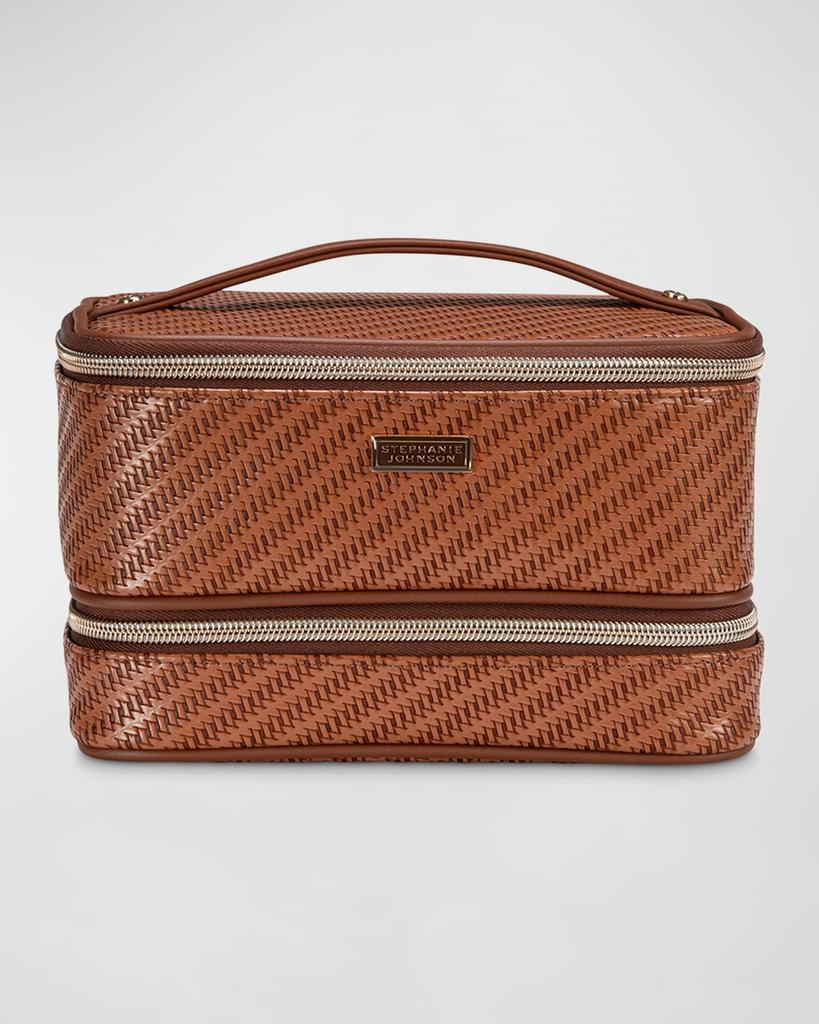 Stephanie Johnson Rosewood Cognac Jenny Train Case