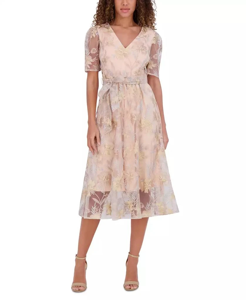 knee length dresses for ladies Macy Blue Striped Midi Dress main image 1