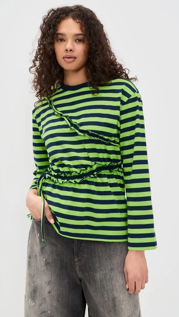 Damson Madder Prudie Ruffle Long Sleeve Tee