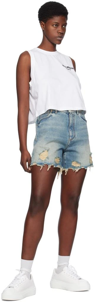 Balmain Blue Vintage Denim Shorts 4