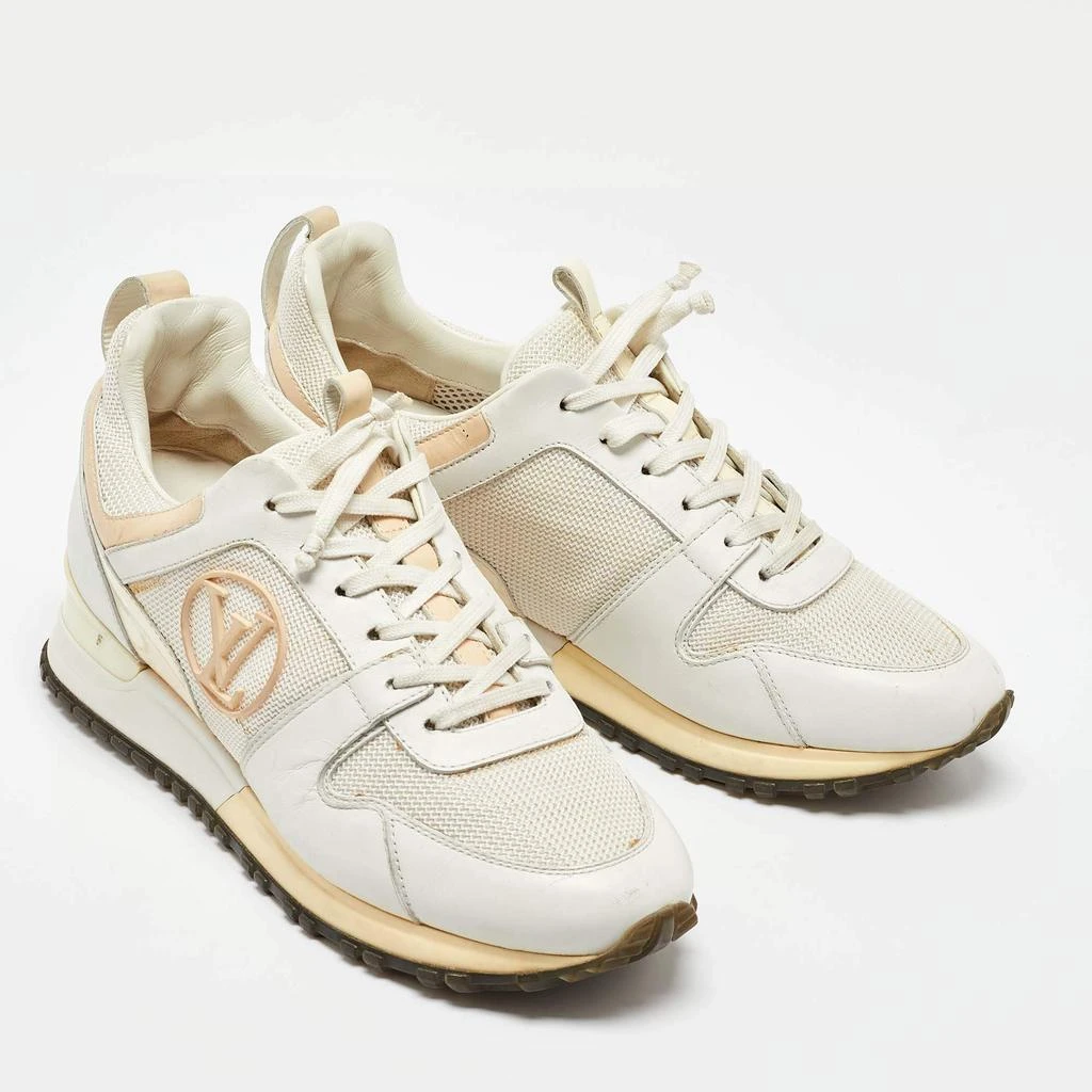 Louis Vuitton Louis Vuitton White Leather and Mesh Run Away Sneakers Size 37 4