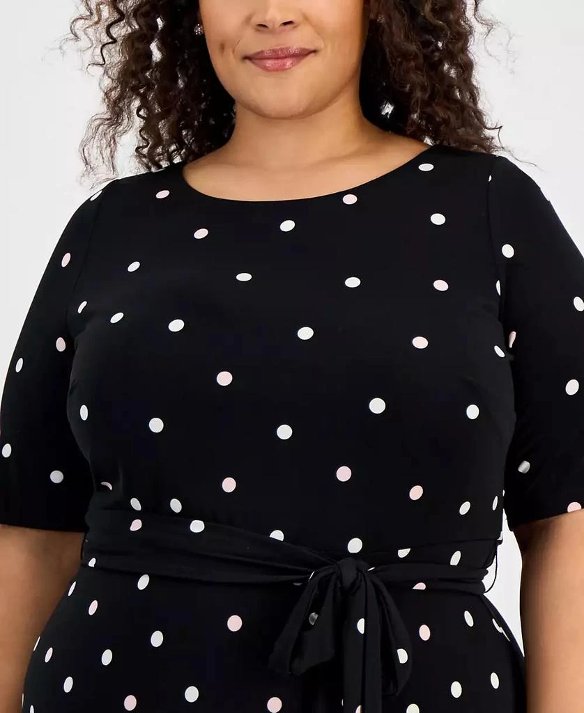 Kasper Plus Size Printed Tie-Waist Midi Dress 4
