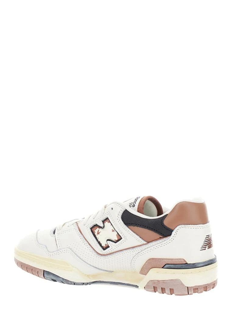 New Balance '550' White And Brown Low Top Sneakers With Logo And Contrasting Details In Leather Man 3