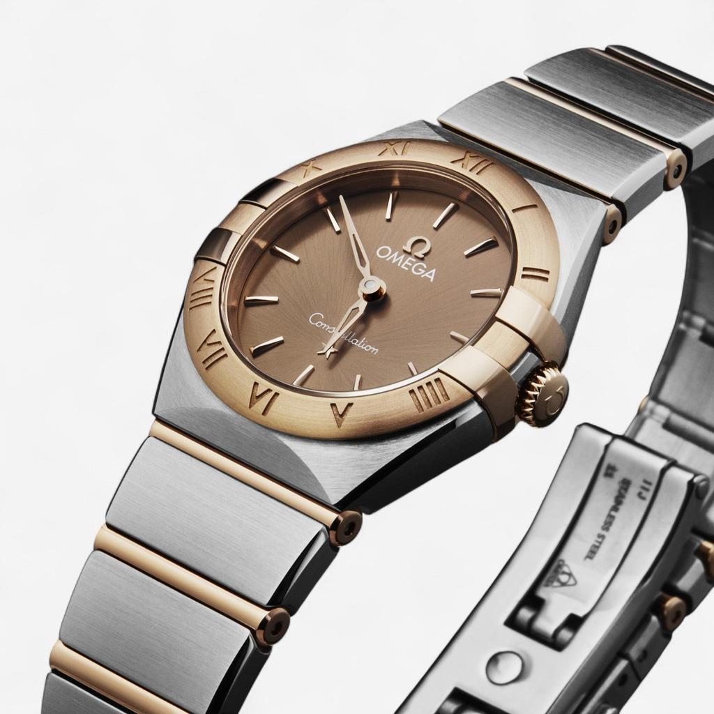 Omega Omega Constellation Stainless Steel & 18K Rose Gold Quartz Ladies Watch 131.20.25.60.13.001