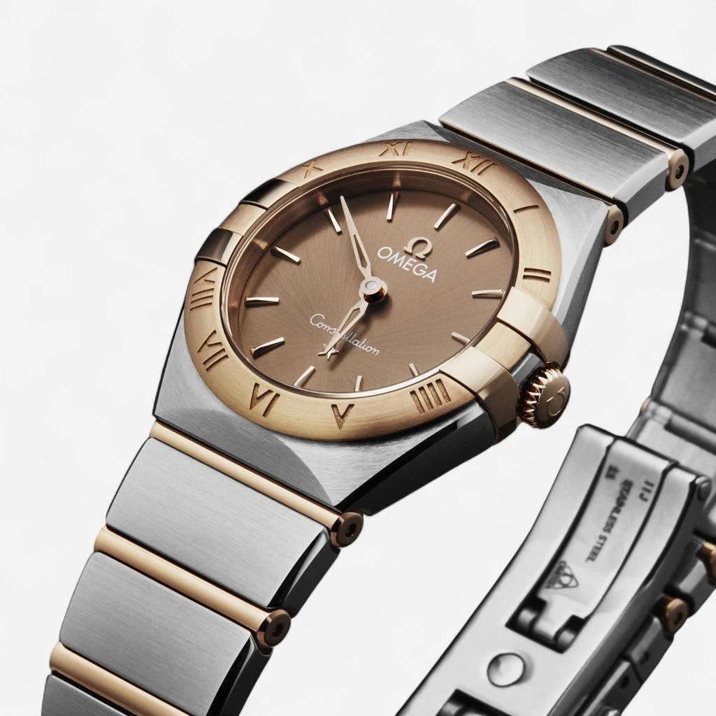 Omega Omega Constellation Stainless Steel & 18K Rose Gold Quartz Ladies Watch 131.20.25.60.13.001 2