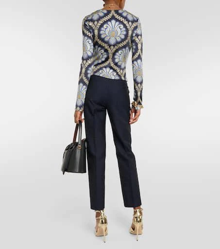 ETRO Scoop-neck paisley jersey top 3