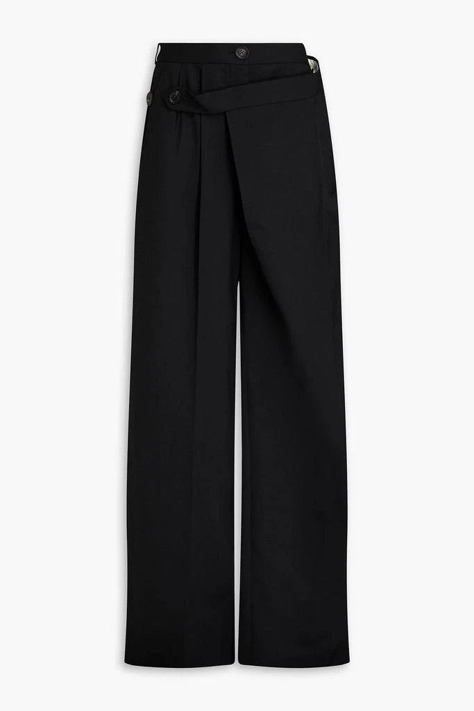 Peter Do Pleated layered twill wide-leg pants 1