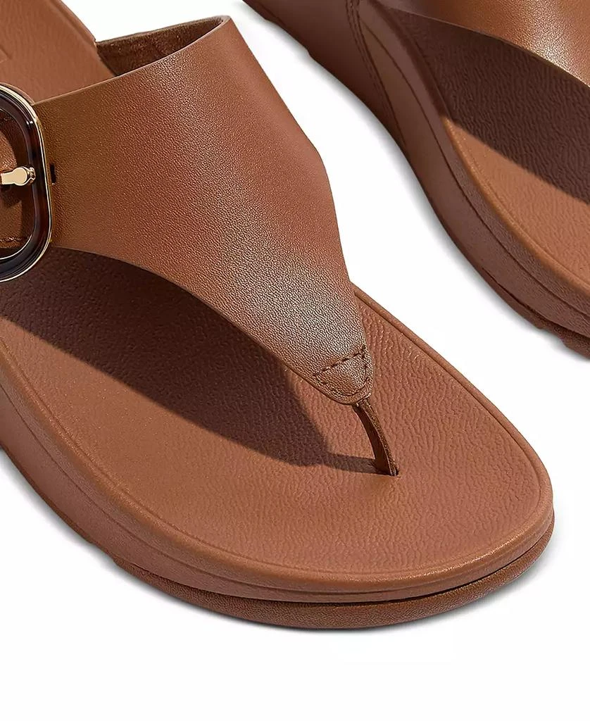 FitFlop Women's Lulu Resin-Buckle Leather Sandals 4