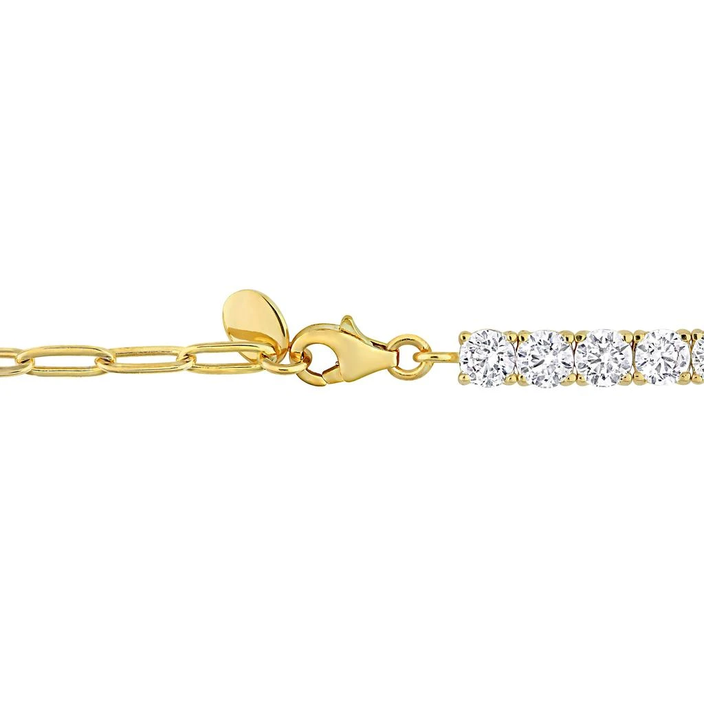 Mimi 
Max 6ct TGW Created White Sapphire Semi Tennis Bracelet with Chain in Yellow Silver 5