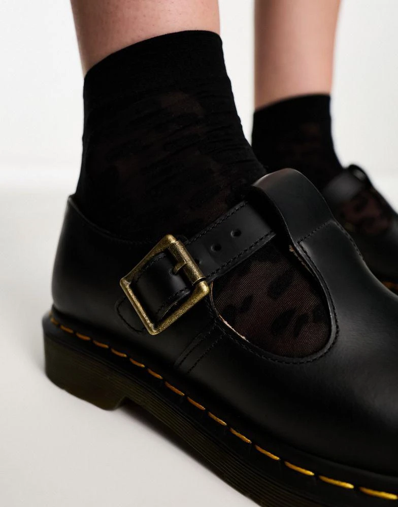 Dr. Martens Dr Martens Polley t bar in black smooth leather 4