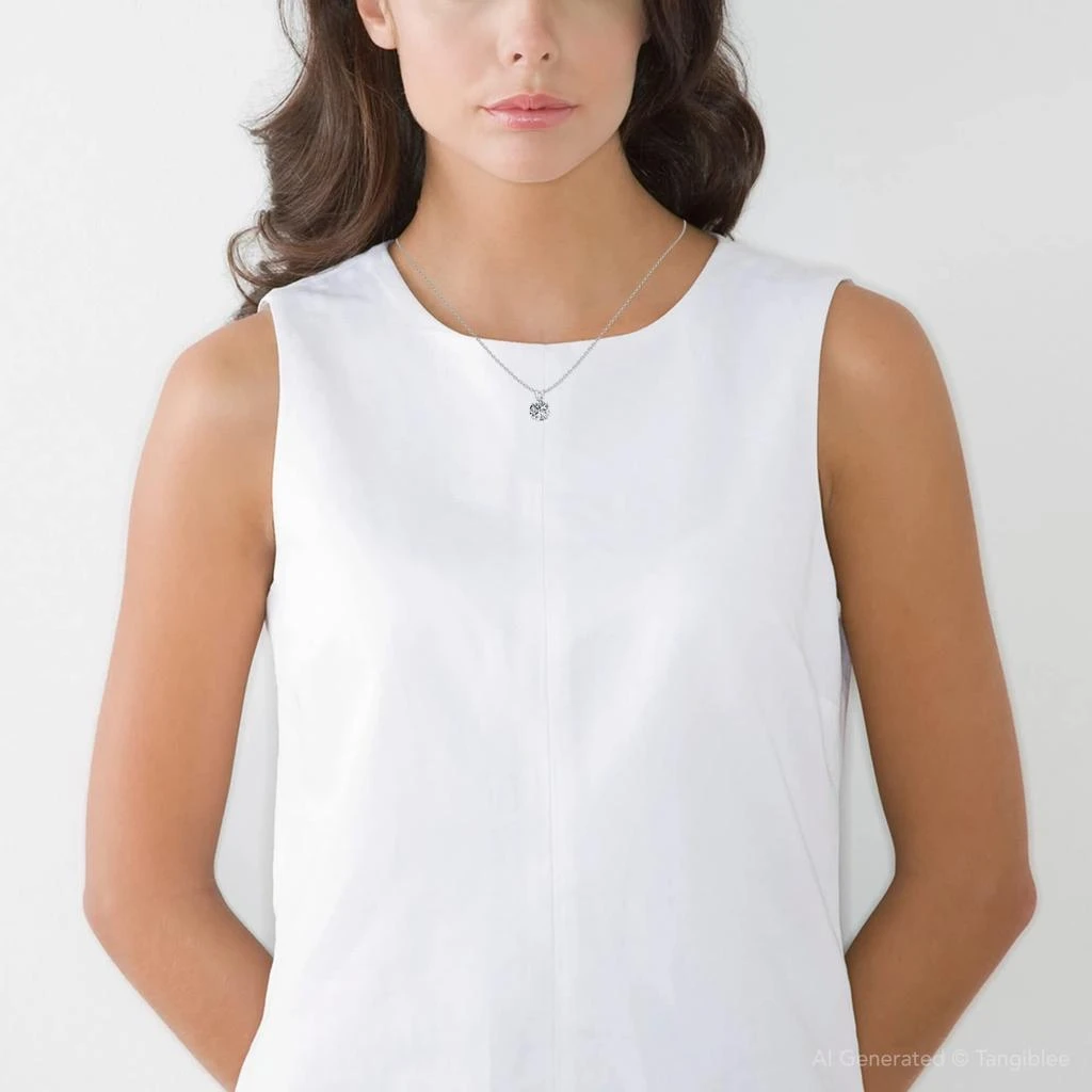 Pompeii3 Certified 3.00Ct Diamond Pendant 14k White Gold Lab Grown Necklace 5