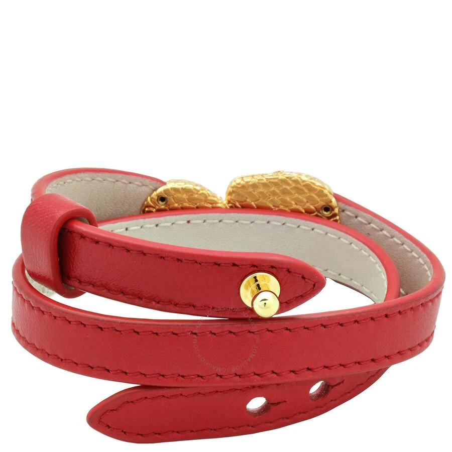 BVLGARI Red Serpenti Forever Leather Bracelet 3