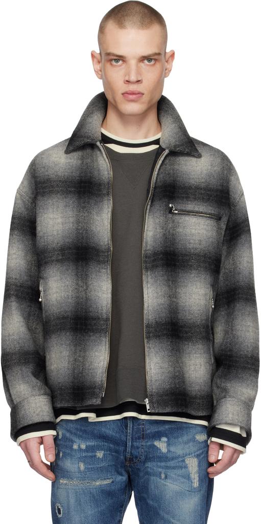 Wacko Maria Gray Ombre Check 50's Jacket - Jackets - BeyondStyle