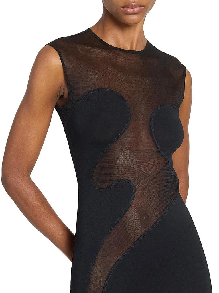 alaia sheer dress Knitted sheer gown in black - Alaia