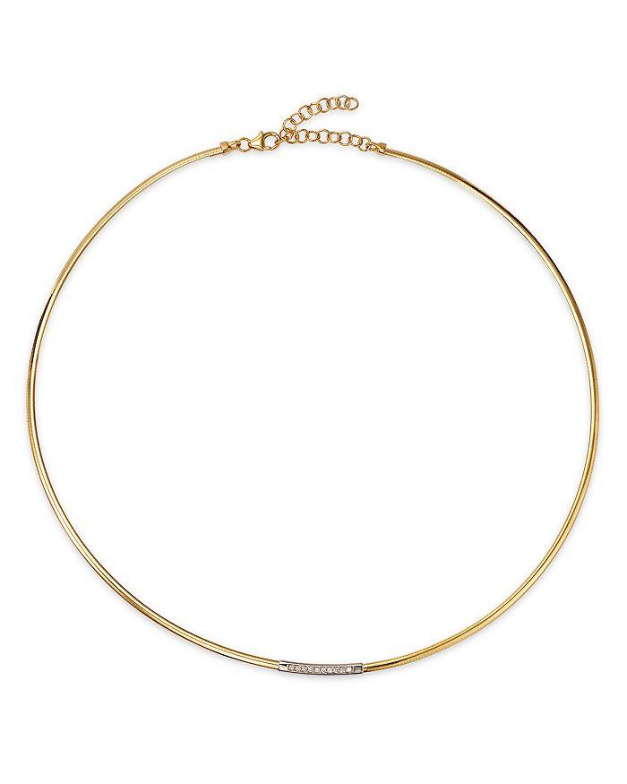 Alberto Amati 14K Yellow Gold Diamond Omega Link Collar Necklace, 16-18"