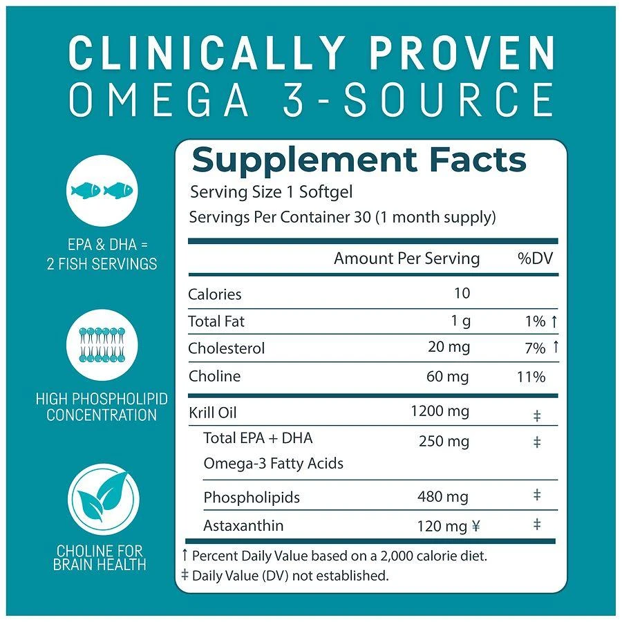 Kori Pure Antarctic Krill Oil Multi-Benefit Omega-3 1200mg Softgels 5