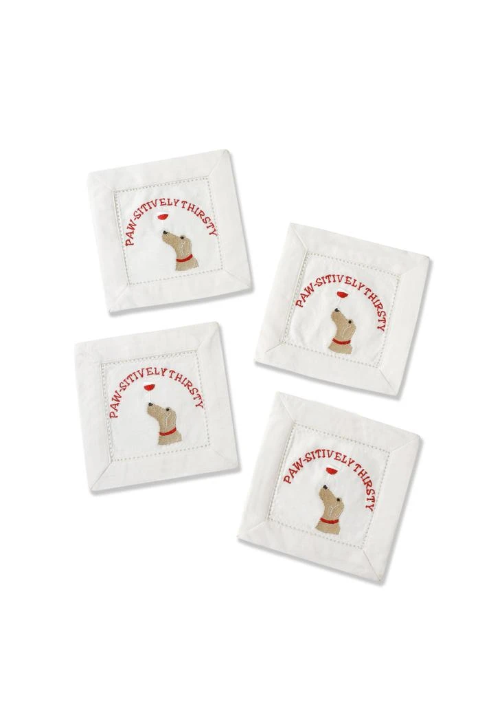 Tiramisu "Paw-sitively Thirsty" Dog Cocktail Napkins – Set of 4
