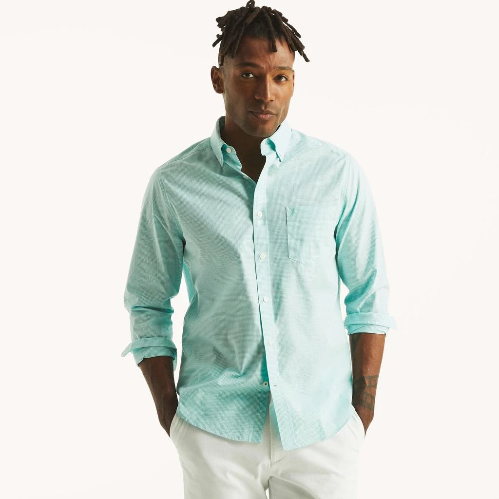 Nautica Mens Wrinkle-Resistant Plaid Wear To Work Shirt 4