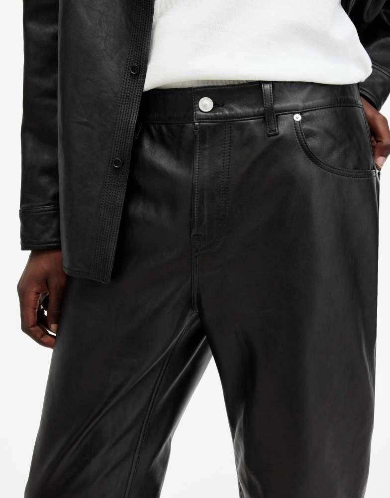 ALL SAINTS AllSaints Lynch leather trousers in black 4