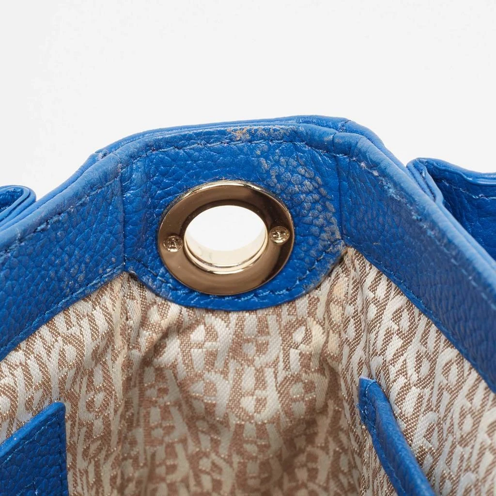Aigner Aigner Blue Embossed Leather Genoveva M Top Handle Bag 8