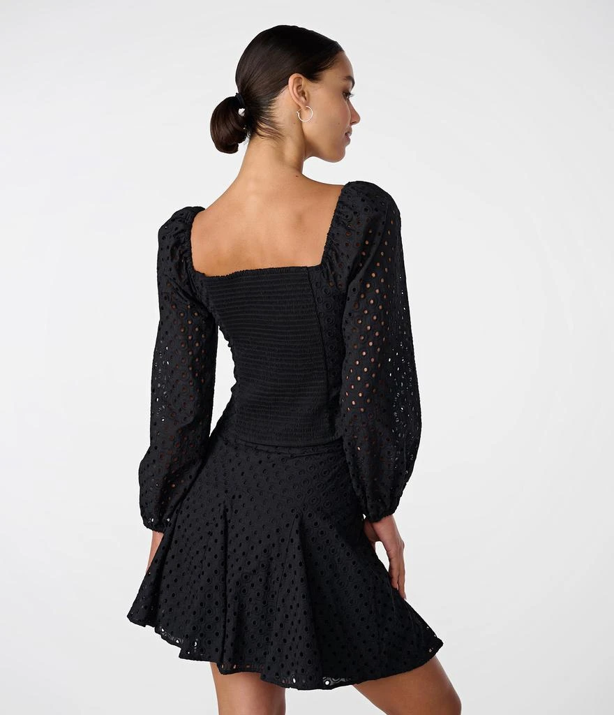 Karl Lagerfeld Paris LONG SLEEVE EYELET PUFF SLEEVE TOP 2