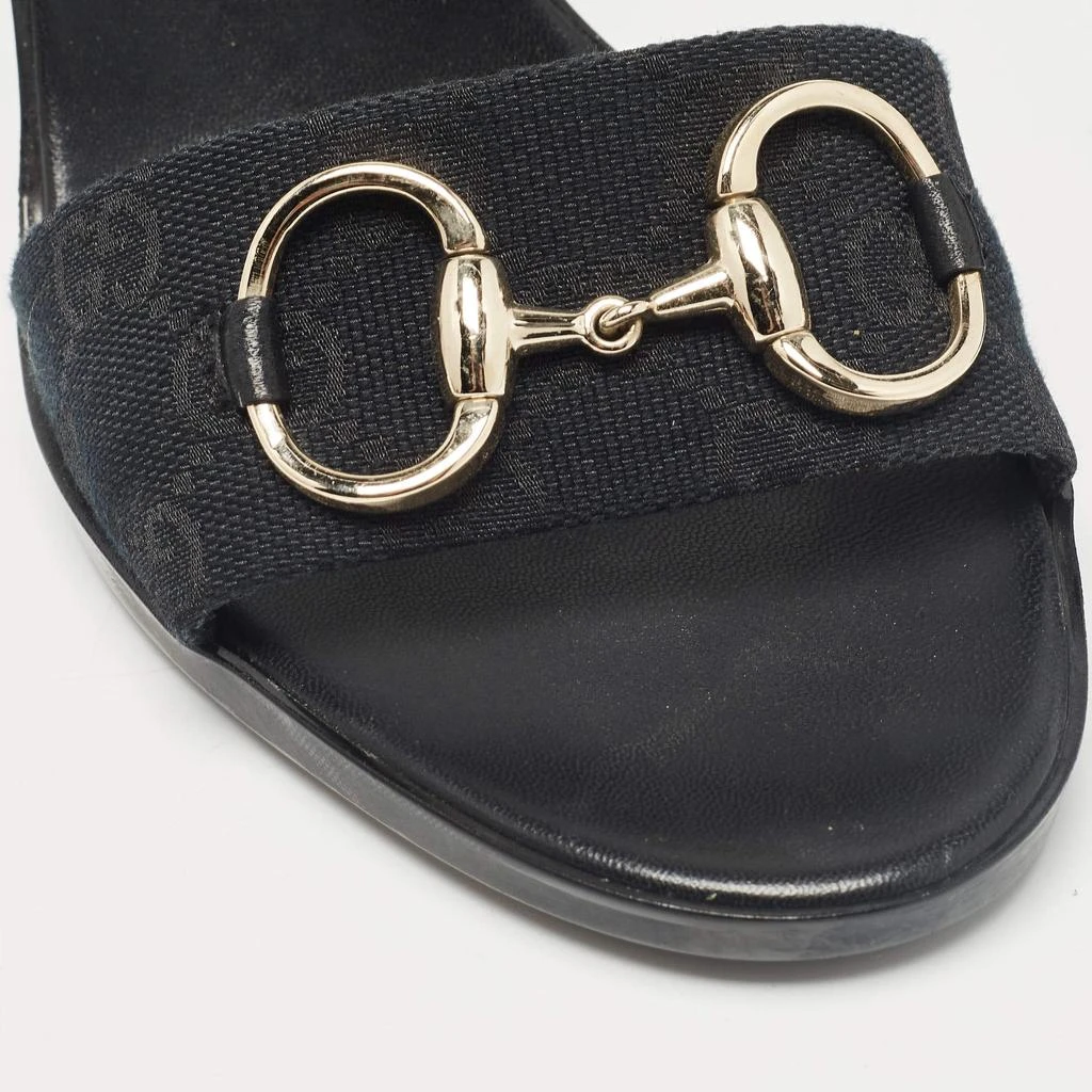 Gucci Gucci Navy Blue GG Canvas Horsebit Slide Sandals Size 38.5 8