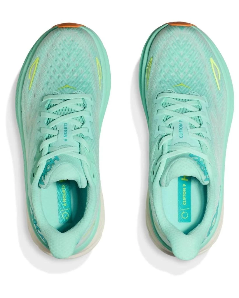 Hoka One One Women's Clifton 9 Shoes In Seafoam/aqua Breeze 4