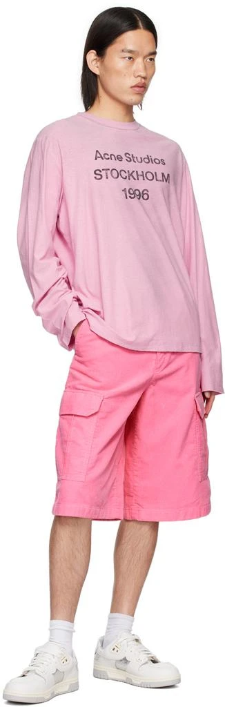 Acne Studios Pink Relaxed-Fit Long Sleeve T-Shirt 4