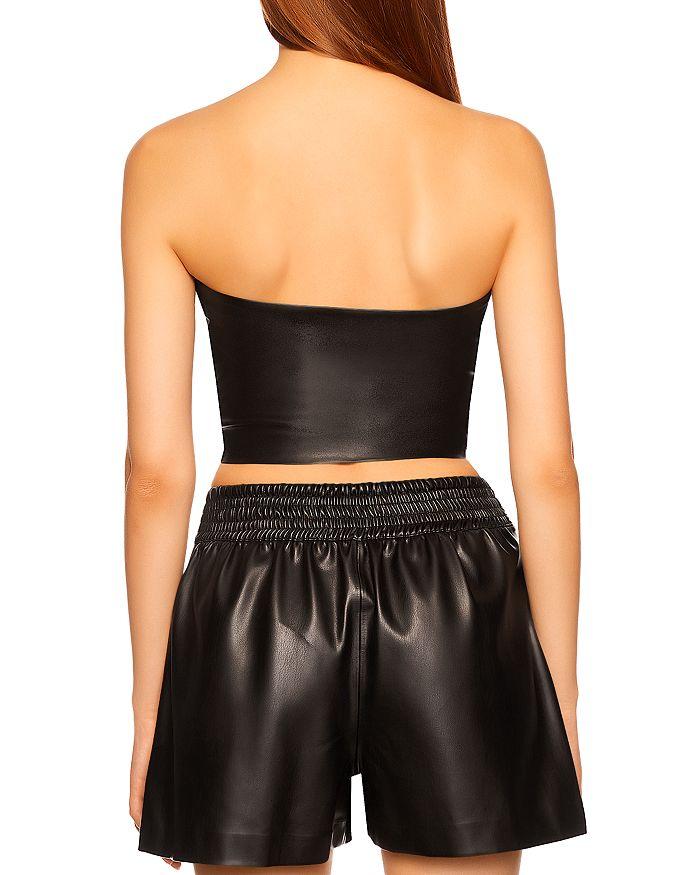 Susana Monaco Faux Leather Cropped Tube Top