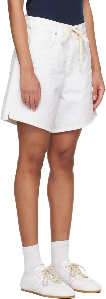 Citizens of Humanity White Brynn Drawstring Denim Shorts 2