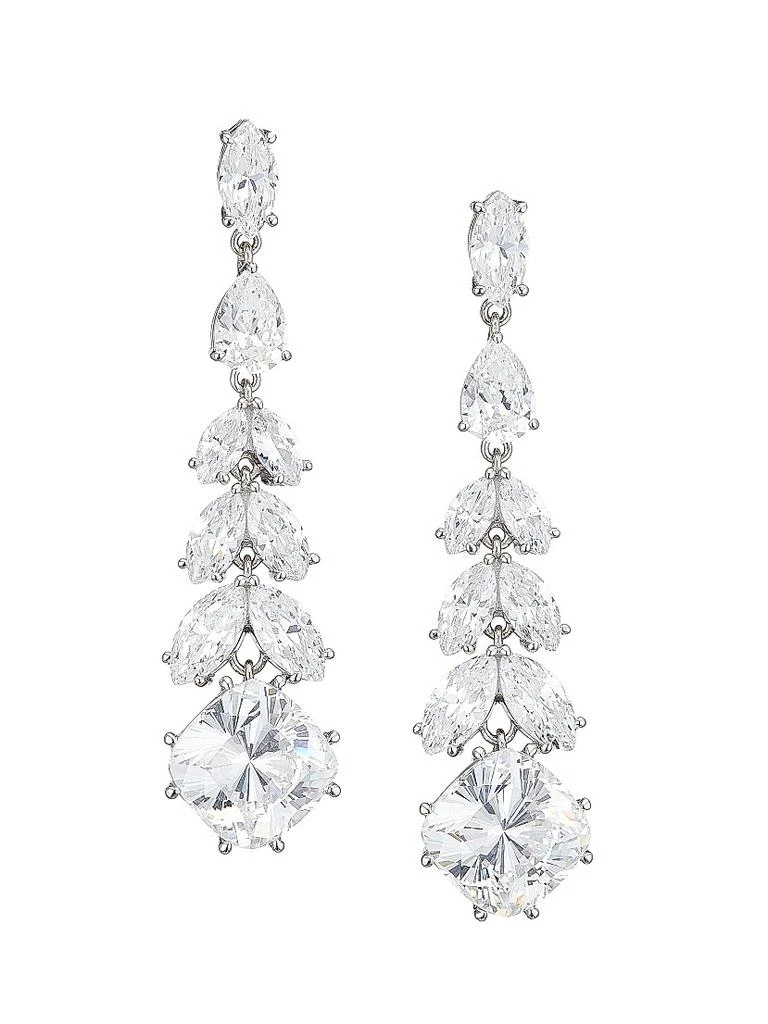 Adriana Orsini Saffron Rhodium-Plated 
Cubic Zirconia Linear Drop Earrings