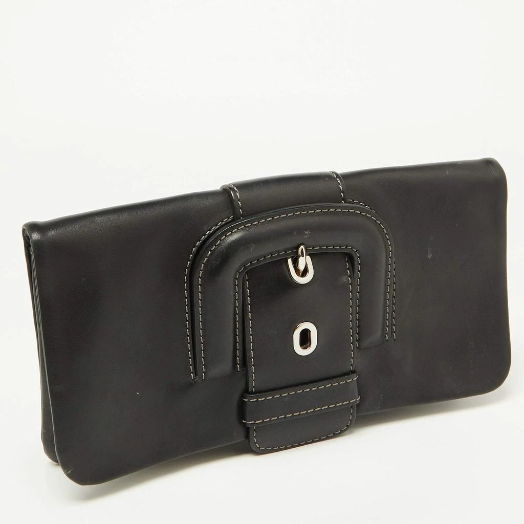 Tod's Tod's Black Leather Lucy Flap Clutch 3