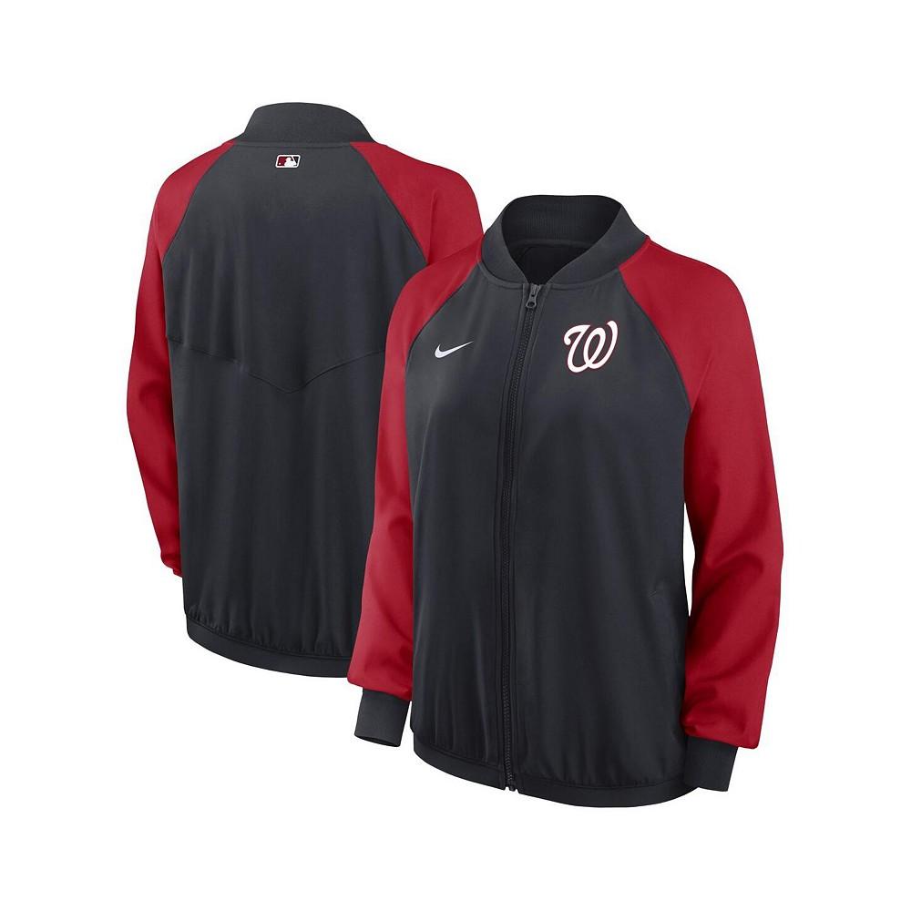 Nike Women's Navy Washington Nationals Authentic Collection Team Raglan Performance Full-Zip Jacket